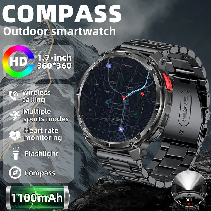 LIGE Outdoor Sports Smart Watch Men HD Screen 1100mAh Large Battery
