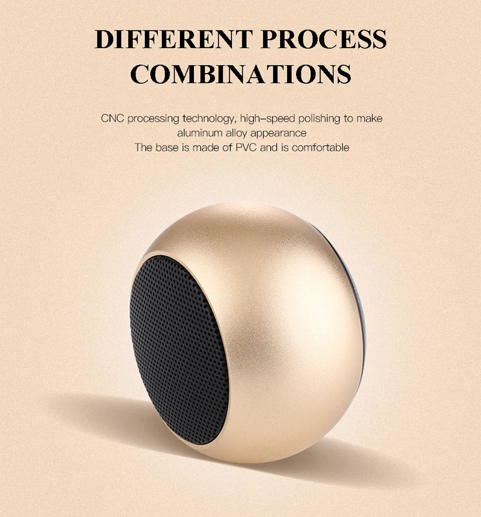 Bluetooth Wireless  5.3 Speaker Portable TWS Small Steel Gun Metal Heavy