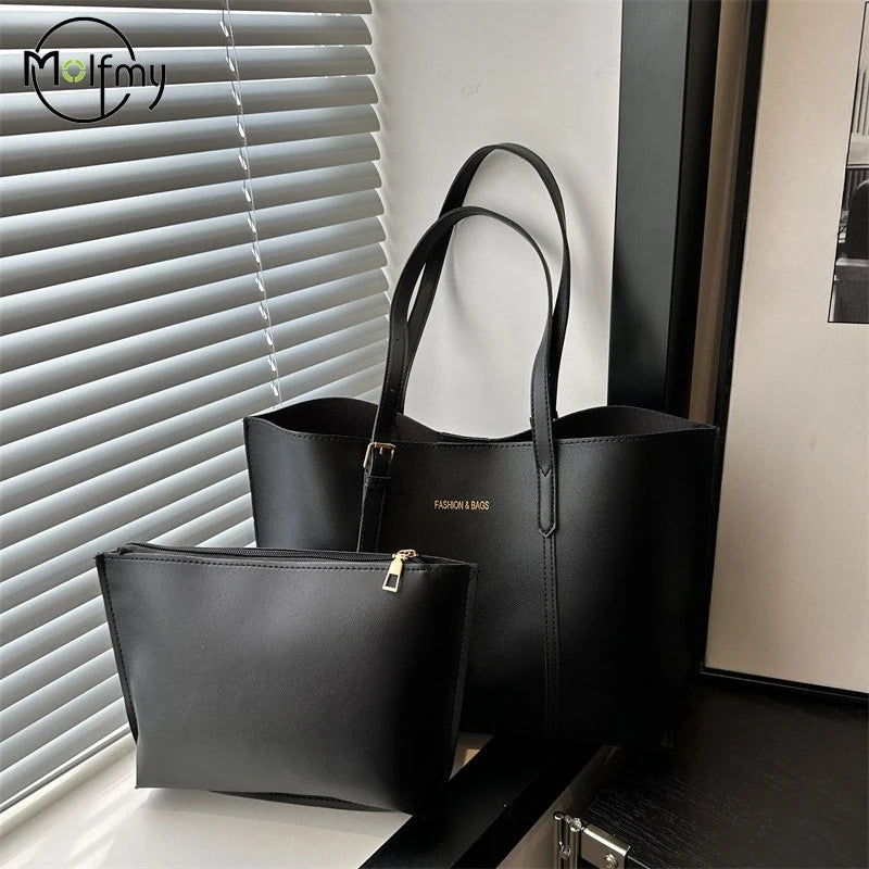 Large Capacity Women's Bag Soft Leather Tote Bags Casual Versatile Single