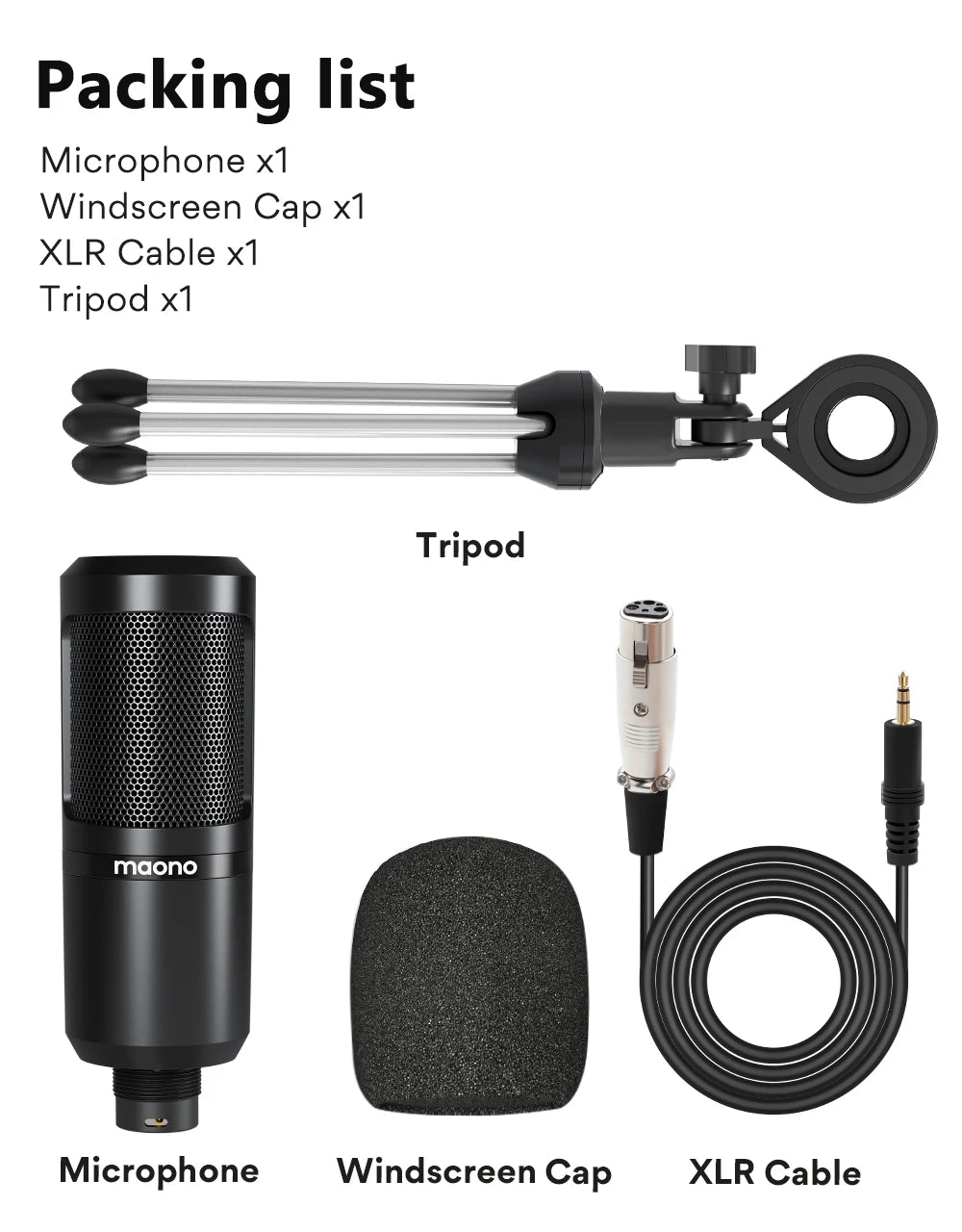 Maono PM360TR Condenser Microphone Podcast Microphone 3.5mm Mic