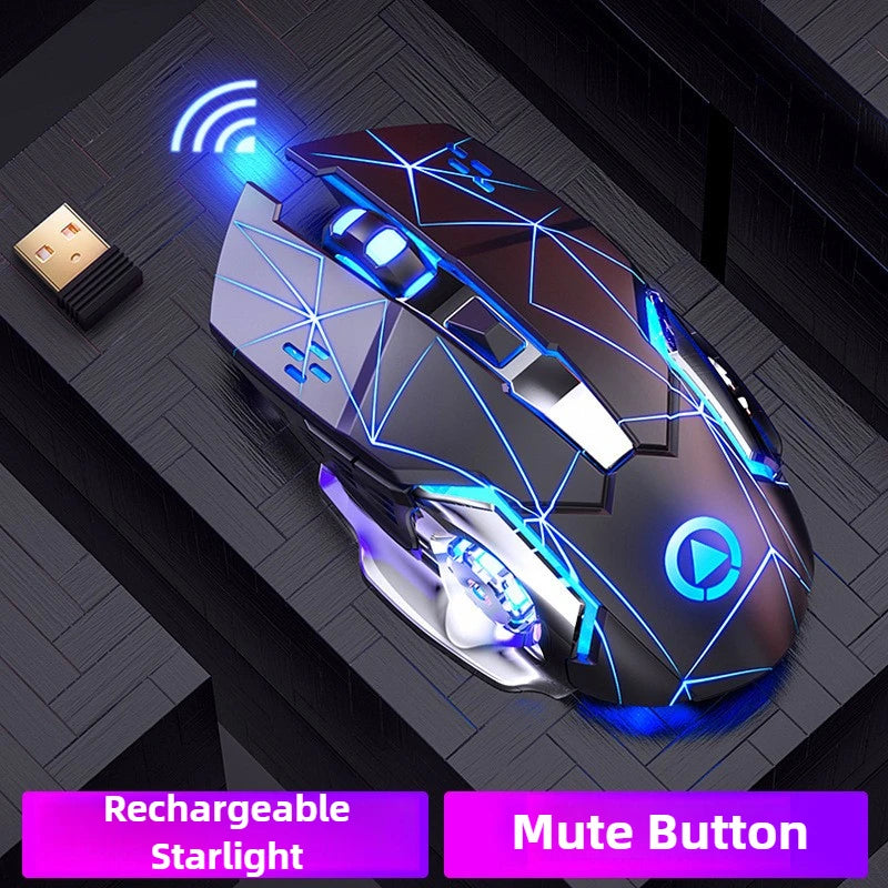 A4 Wireless Mouse Gaming 2.4G Rechargeable Silent Mechanical