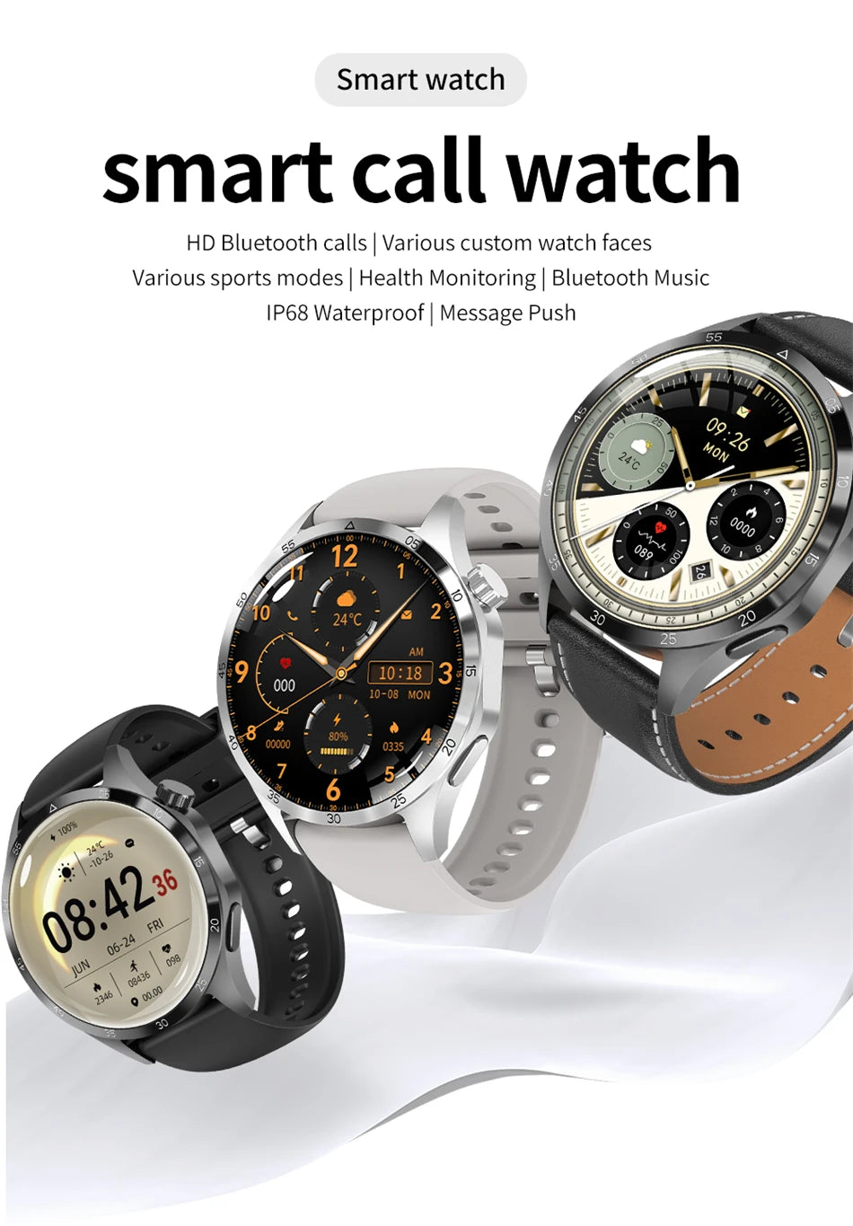 New Men Watch 4 Pro 1.43 inch 360*360 AMOLED HD Screen Bluetooth