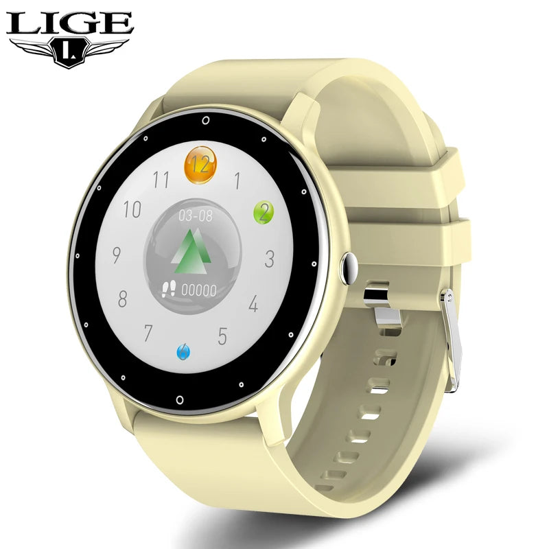 LIGE New Smart Watch Men Full Touch Screen Sport Fitness Watch IP67