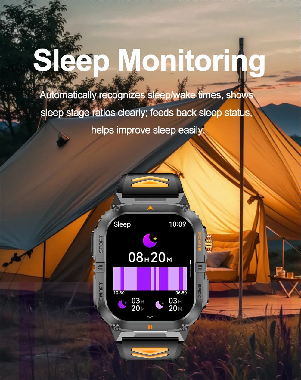 Newest Clock Outdoor Sports Smart Watch LED Flashlight Waterproof Heart