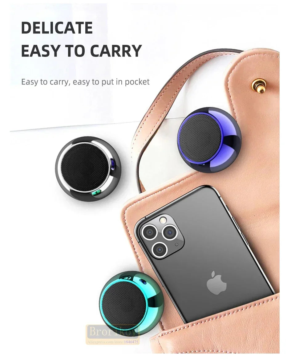 Wireless Bluetooth 5.3 Speaker Portable TWS Small Steel Gun Metal Heavy