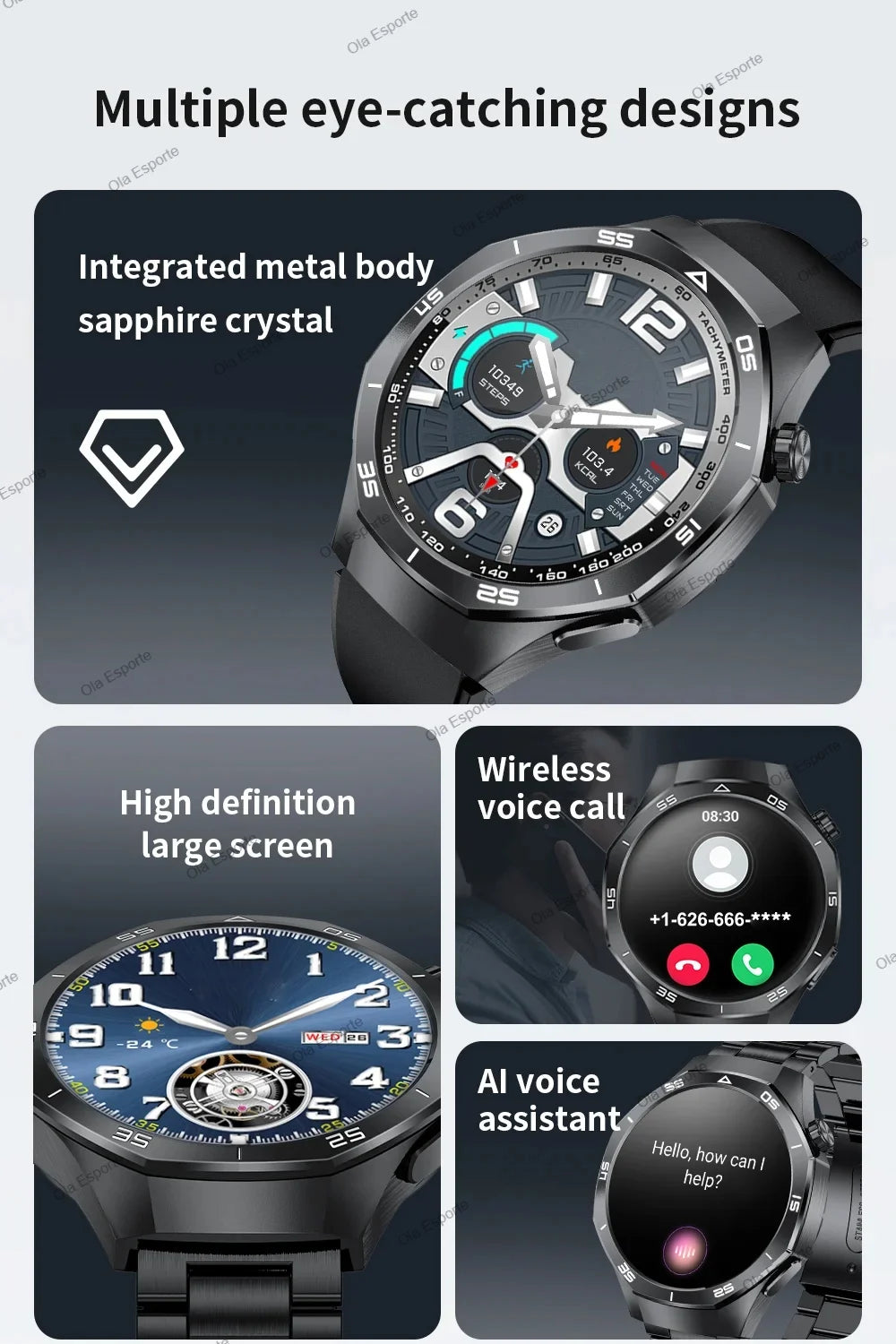 New GT5 Pro Smart Watch 1.6'' AMOLED HD Screen GPS Tracker Heart Rate