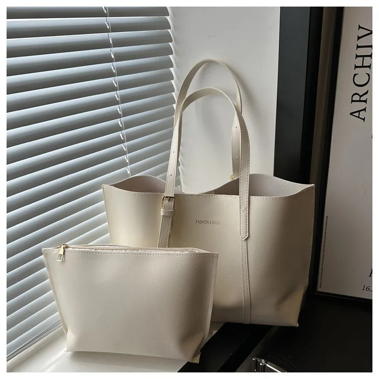 Large Capacity Women's Bag Soft Leather Tote Bags Casual Versatile Single