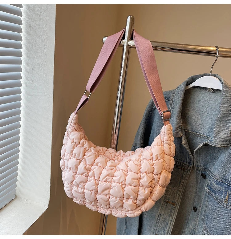 Autumn and winter cloud bag, female personality diamond grid shoulder bag