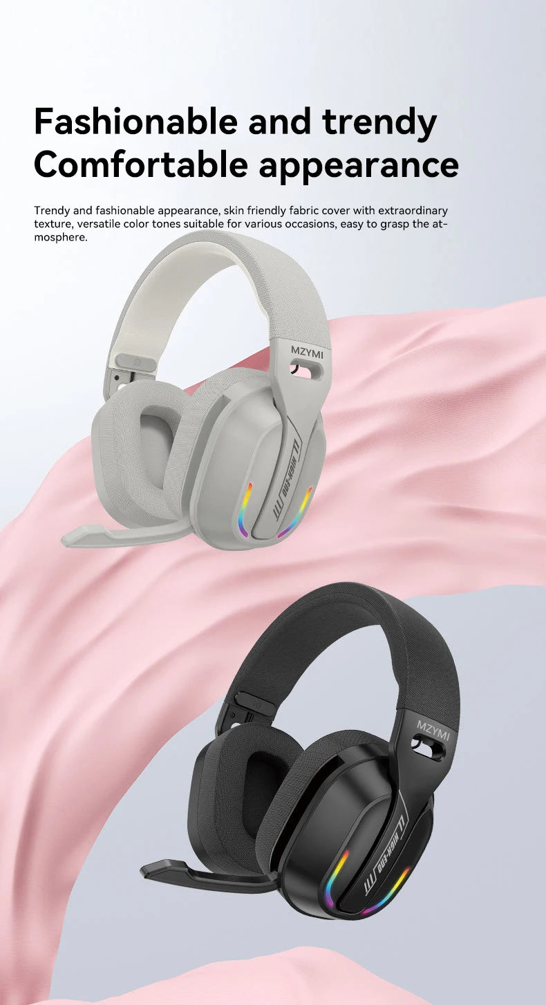 MZYMI Foldable Over Ear Headset B500 RGB Wireless Gaming Earphone Low