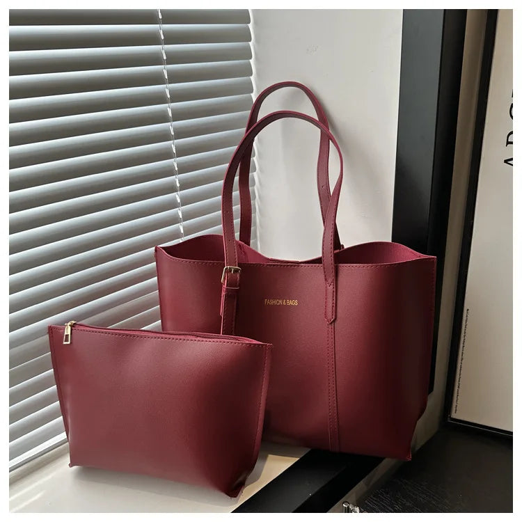 Large Capacity Women's Bag Soft Leather Tote Bags Casual Versatile Single