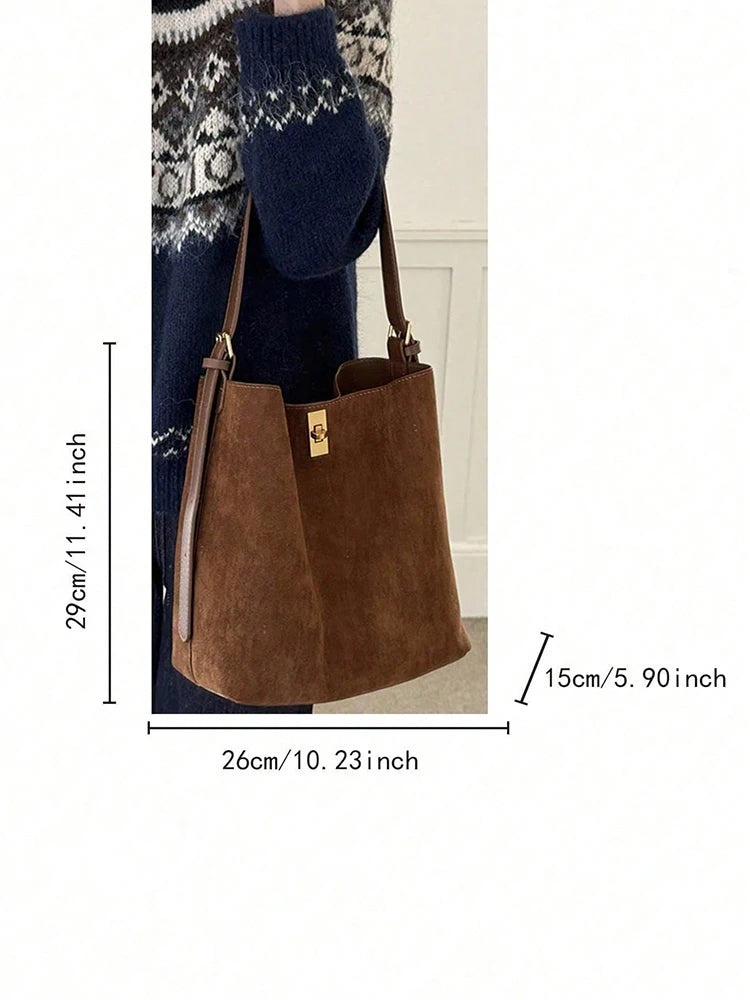 New Autumn/Winter Retro Suedette Crossbody Bag Large Capacity Shoulder