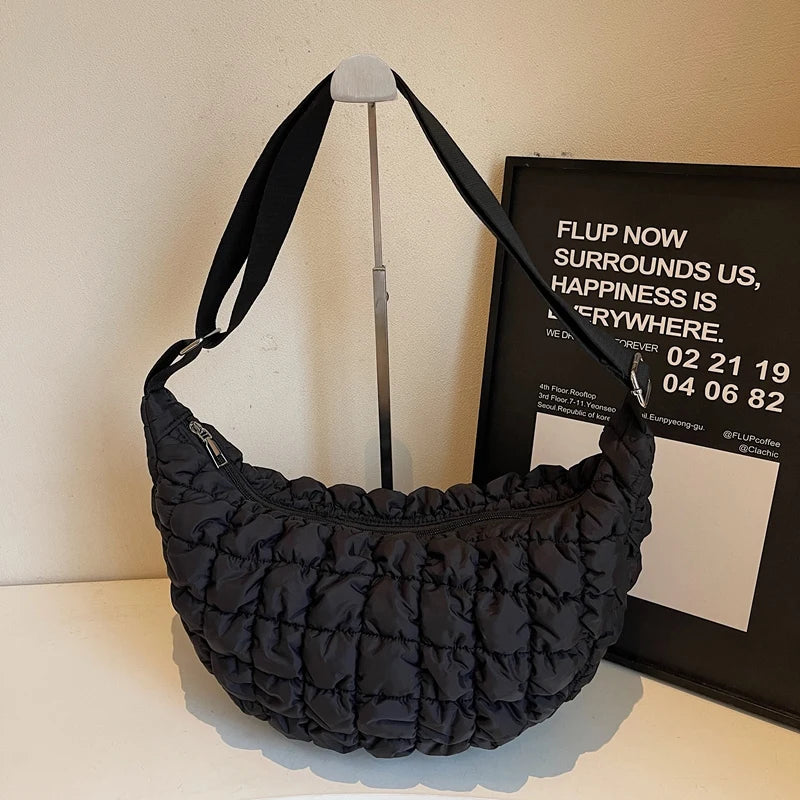 Autumn and winter cloud bag, female personality diamond grid shoulder bag