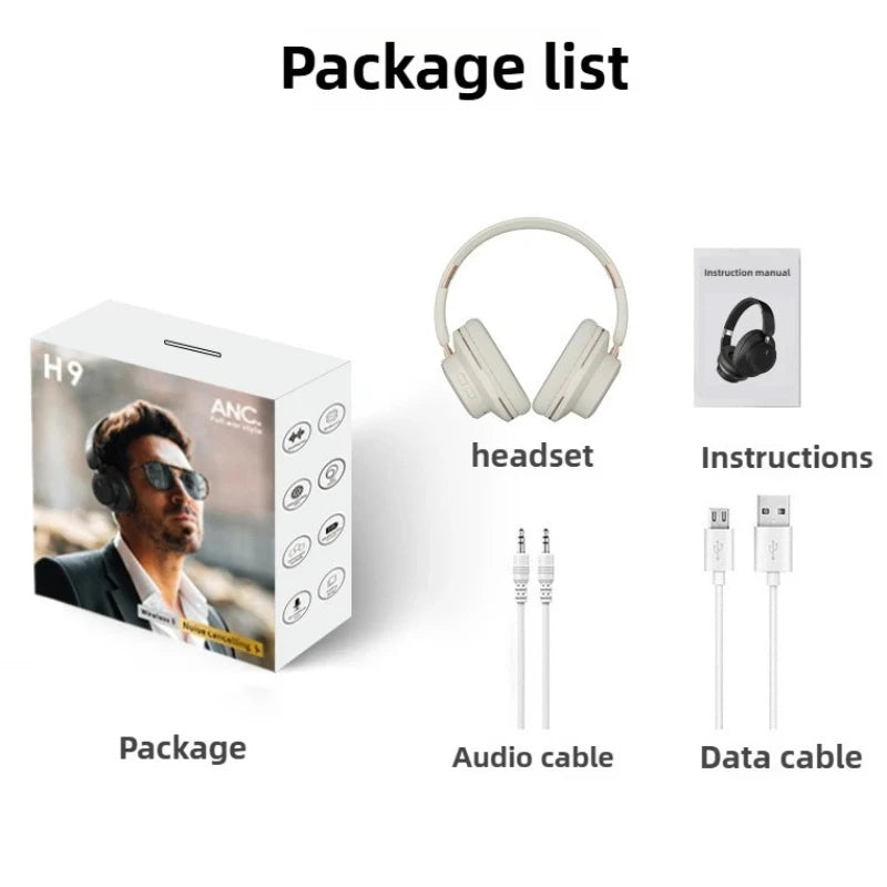 New H9 ANC Wireless Headsets Active Noise Cancellation Headphone