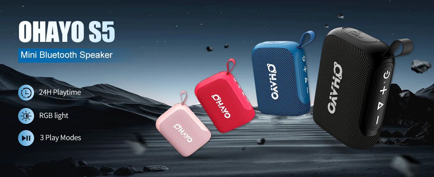 OHAYO Bluetooth Speaker Small Music Box Bluetooth 5.3 with RGB Light