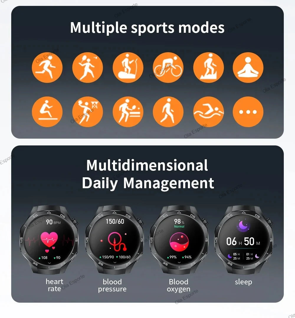 New GT5 Pro Smart Watch 1.6'' AMOLED HD Screen GPS Tracker Heart Rate