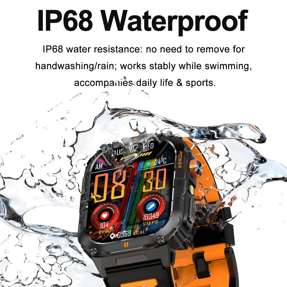 Newest Clock Outdoor Sports Smart Watch LED Flashlight Waterproof Heart