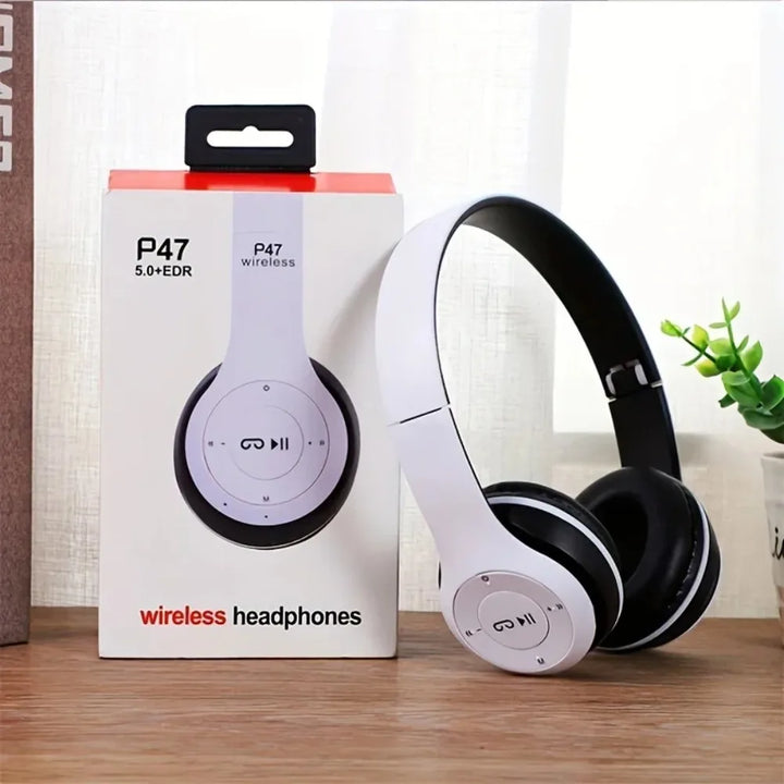 Foldable P47 Bluetooth 5.0 Wireless Headphones with Mic & USB Adaptor