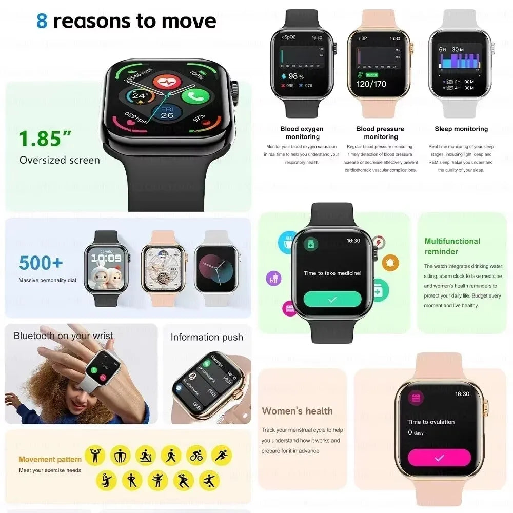 i10 GPS Smart Watch Women Series 10 Screen Bluetooth Call Heart Rate Blood