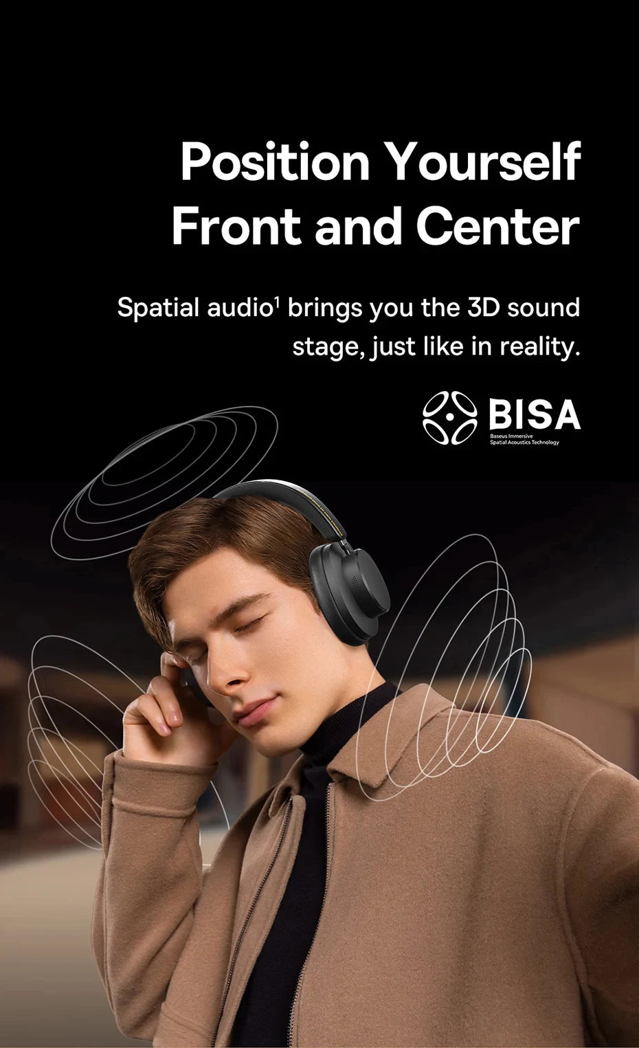 ANC Noise Cancelling Bluetooth 5.4 Over-Ear Headphones, 40mm Driver