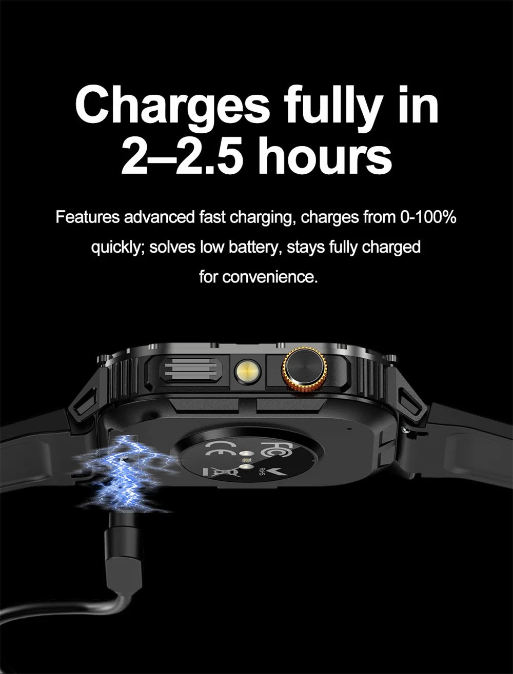 Newest Clock Outdoor Sports Smart Watch LED Flashlight Waterproof Heart