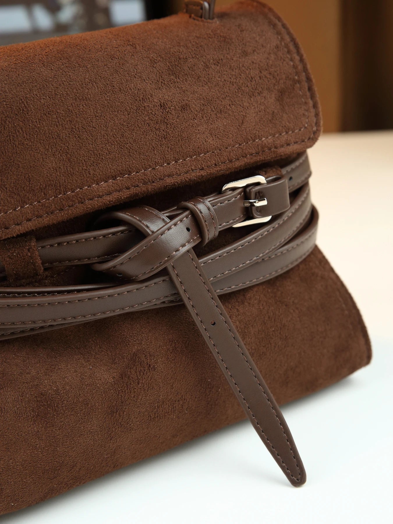 Autumn and winter fashion suede strap design shoulder crossbody small