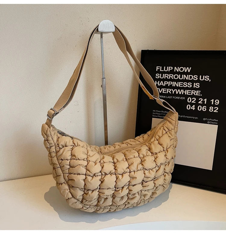 Autumn and winter cloud bag, female personality diamond grid shoulder bag