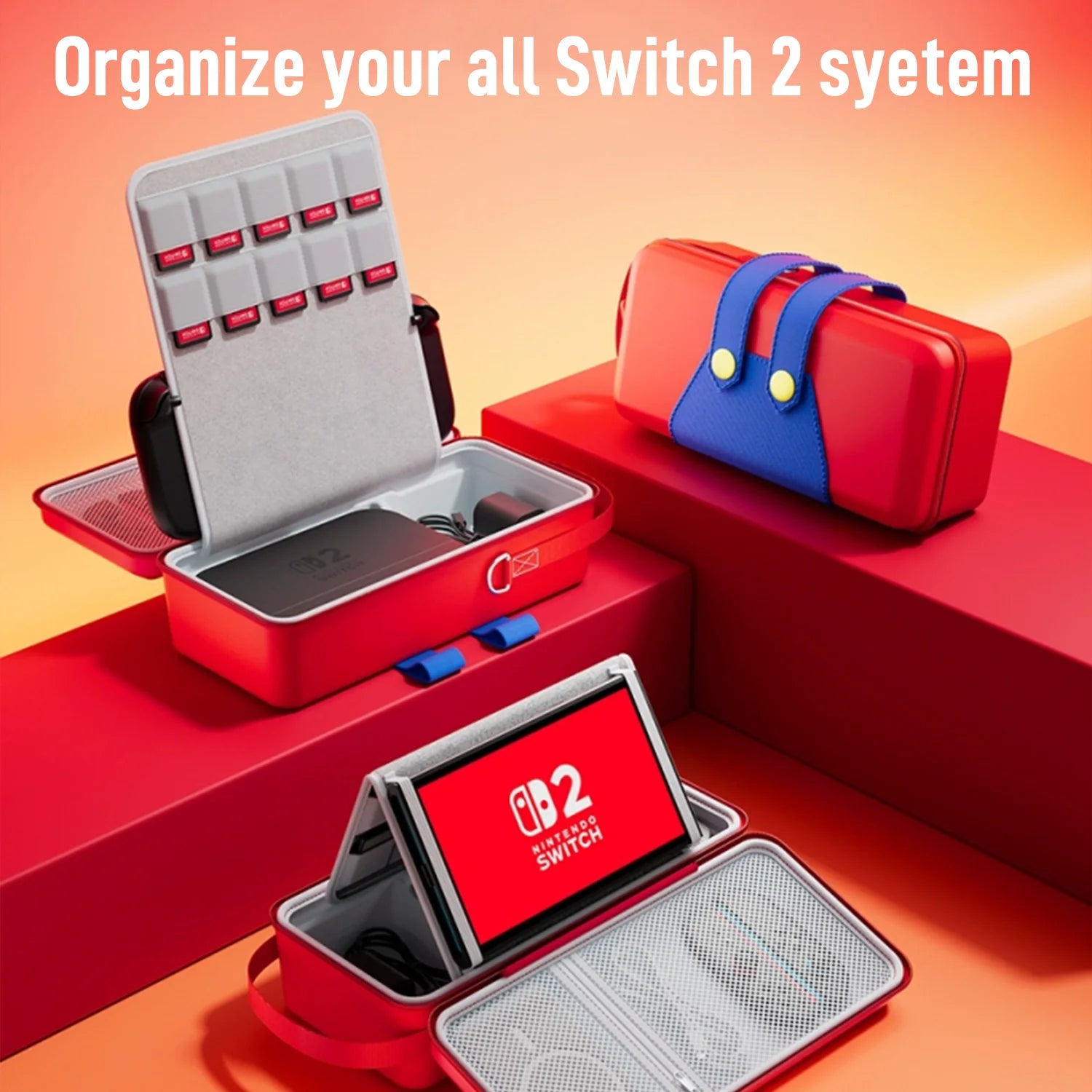 All in One for Switch 2 Large Storage Case Mario Accessories Hard