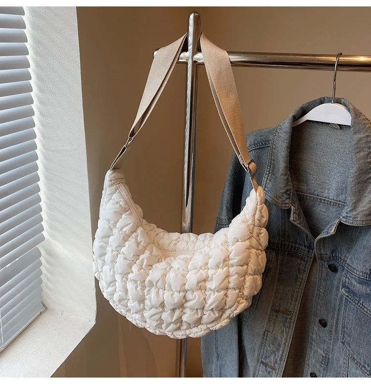 Autumn and winter cloud bag, female personality diamond grid shoulder bag