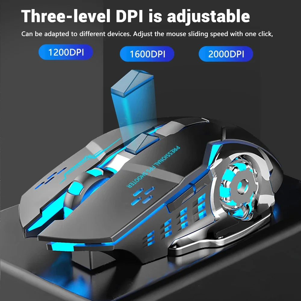 A4 Wireless Mouse Gaming 2.4G Rechargeable Silent Mechanical