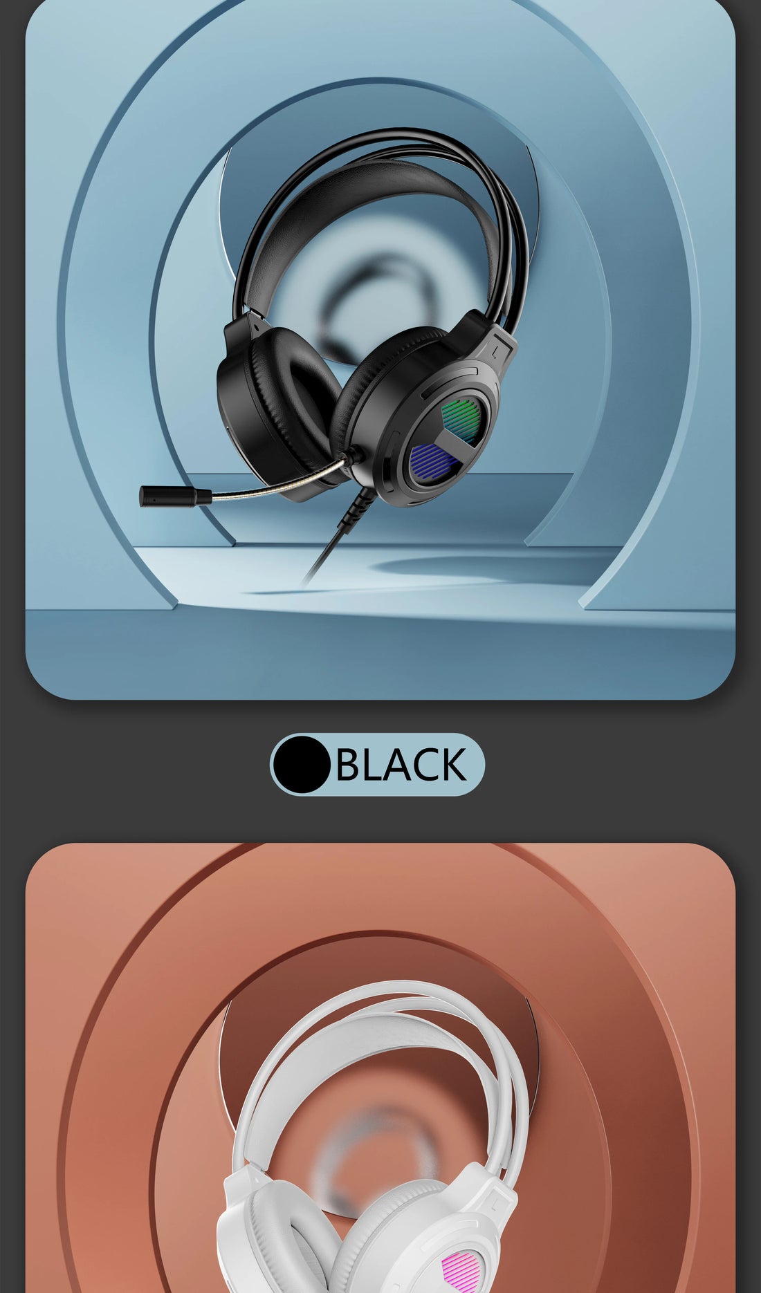 SW-G10 Gaming Headphones Wired RGB lighting USB Gaming Headphones