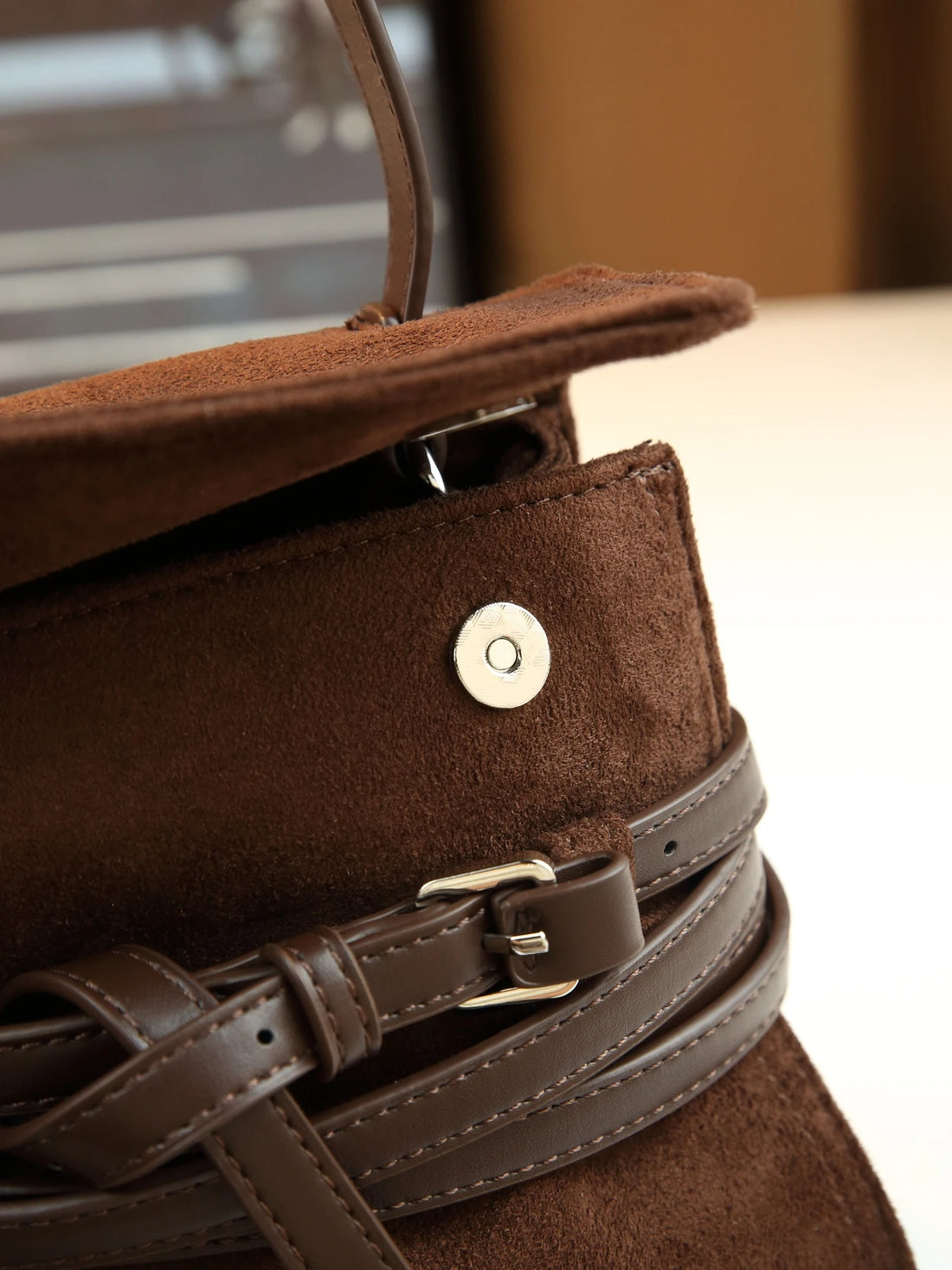 Autumn and winter fashion suede strap design shoulder crossbody small