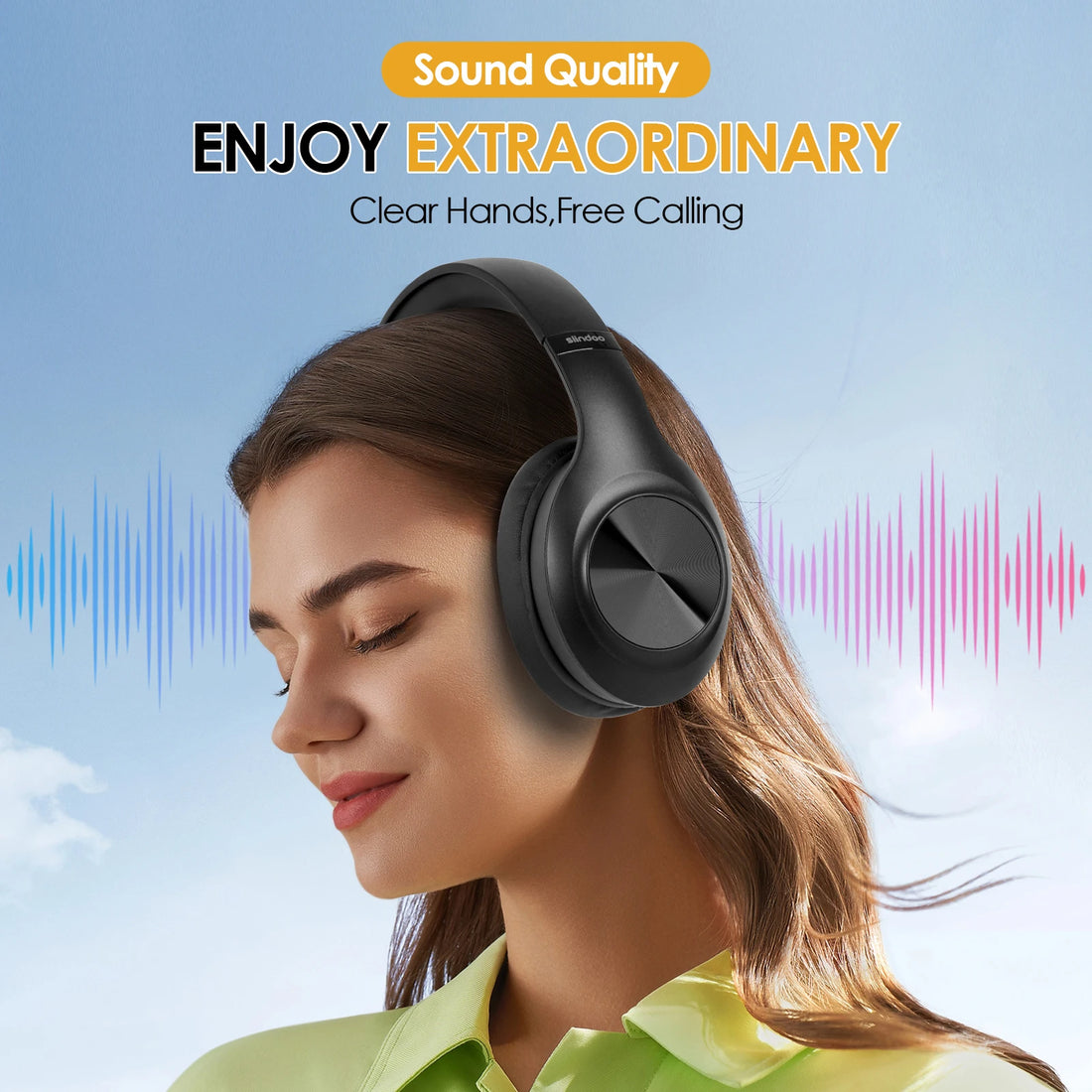 Siindoo JH-923 Wireless Headphones Over Ear,Foldable Bluetooth Headsets