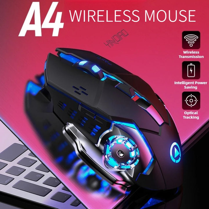 A4 Wireless Mouse Gaming 2.4G Rechargeable Silent Mechanical