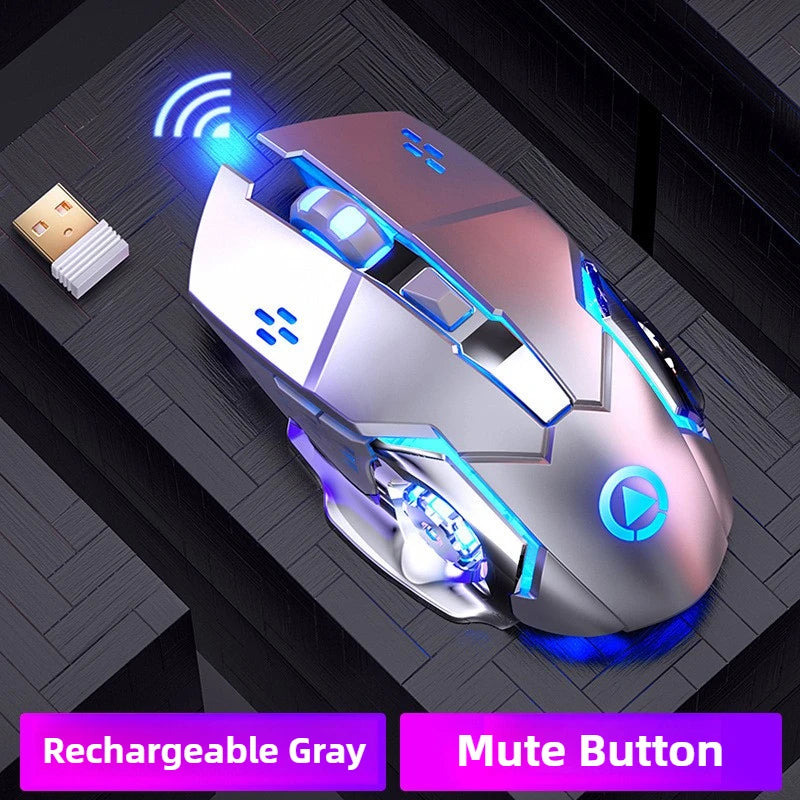 A4 Wireless Mouse Gaming 2.4G Rechargeable Silent Mechanical