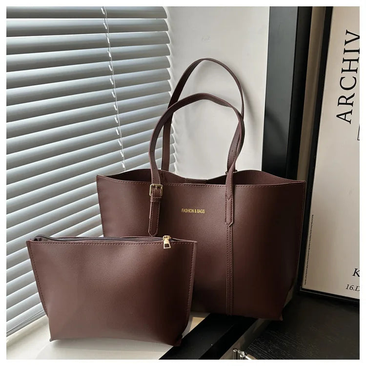 Large Capacity Women's Bag Soft Leather Tote Bags Casual Versatile Single