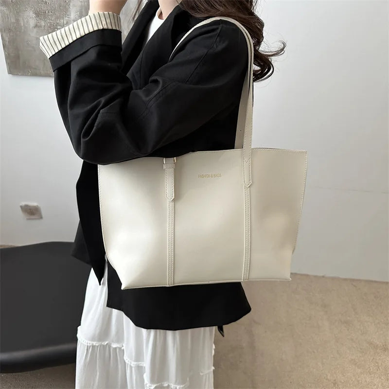 Large Capacity Women's Bag Soft Leather Tote Bags Casual Versatile Single